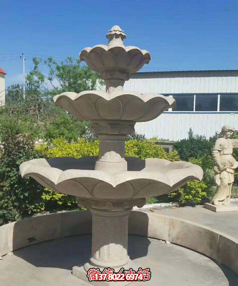 多層噴泉雕塑，裝點(diǎn)工廠(chǎng)區(qū)