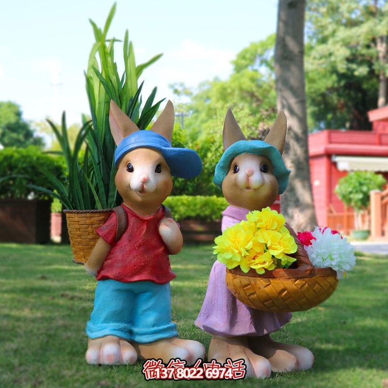 玻璃鋼兔子雕塑，只有可愛而不失大氣！
