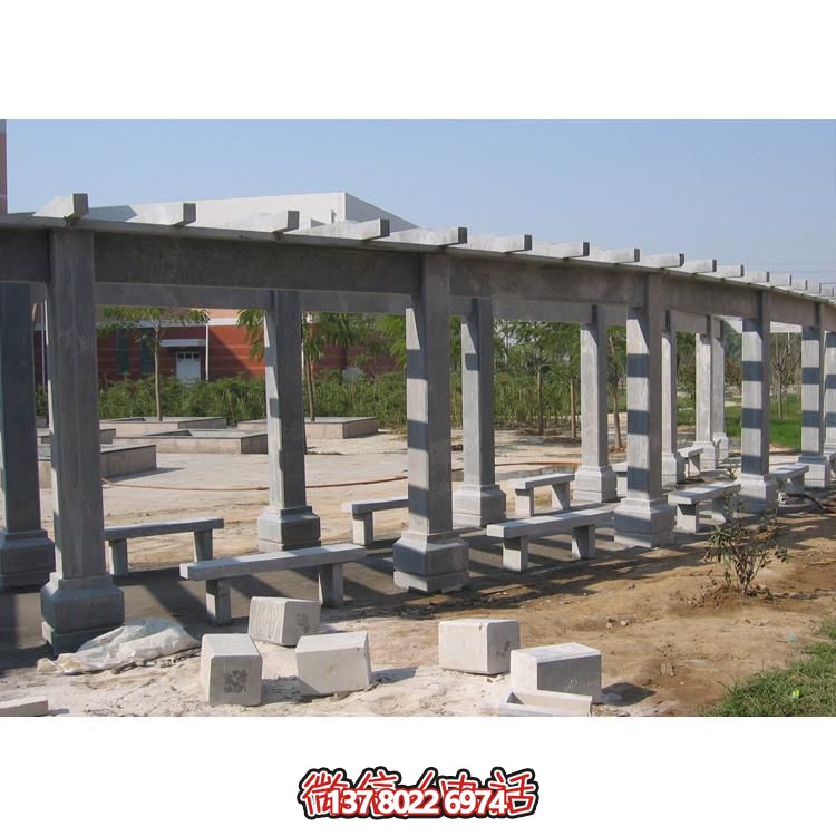 石材長(zhǎng)廊，為大型園林戶外空間帶來精致的石雕裝飾