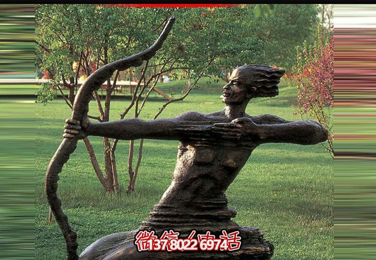 后羿射日雕塑，漆金鑄銅園林景區裝置
