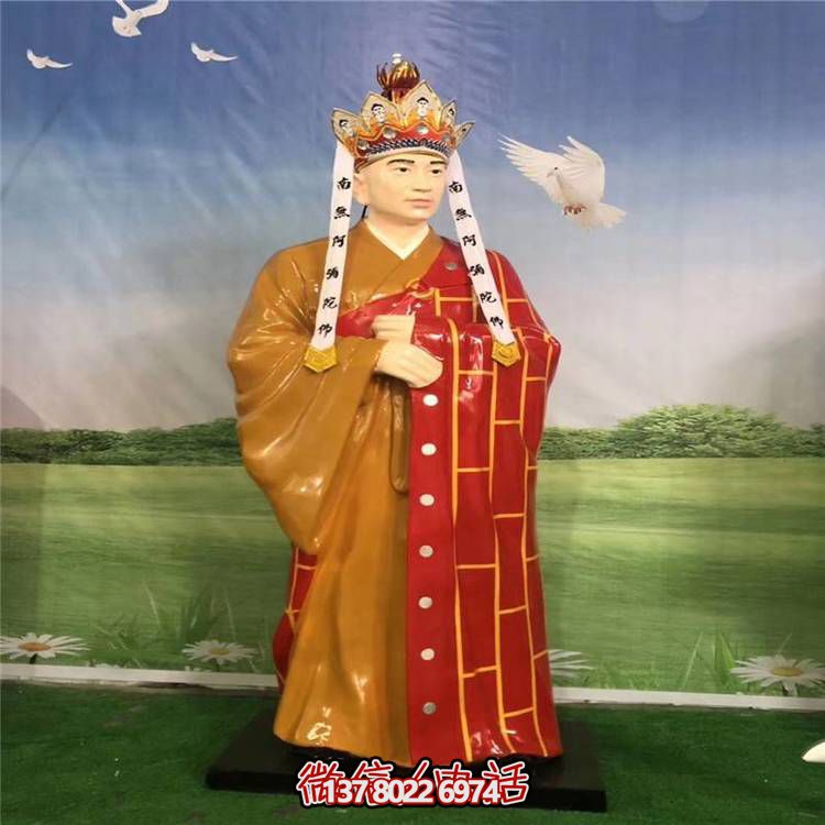 玻璃鋼雕塑唐僧人物，給公園戶外景觀增色