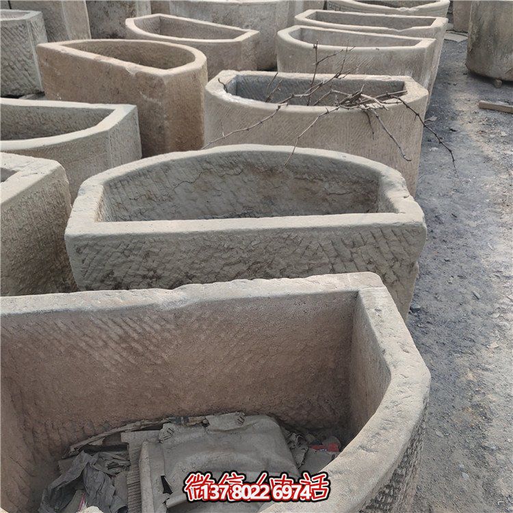 經典老石雕，精美大理石槽，美化園林景觀