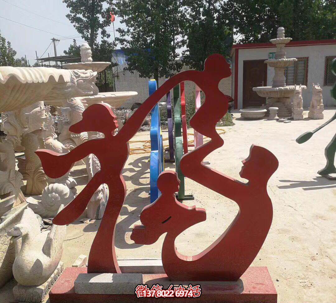 不銹鋼創意福字雕塑，點亮公園里的每一個角落