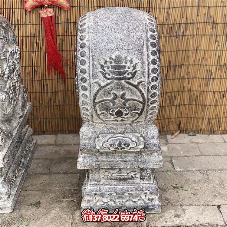 青石石雕抱鼓，點綴園林之美