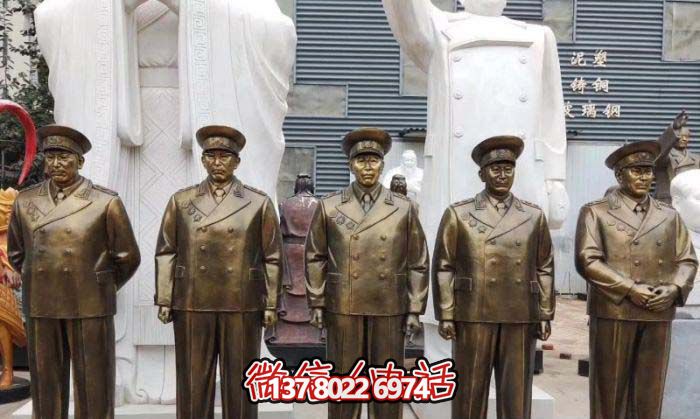 不銹鋼仿銅雕塑十大元帥雕像，精彩綻放在廣場
