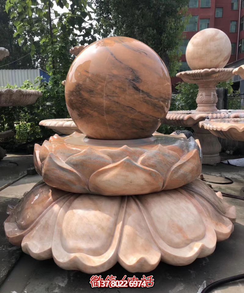 萬象景觀石雕——融合晚霞紅、蓮花風水球、雕塑別墅，讓您的景觀更加美麗