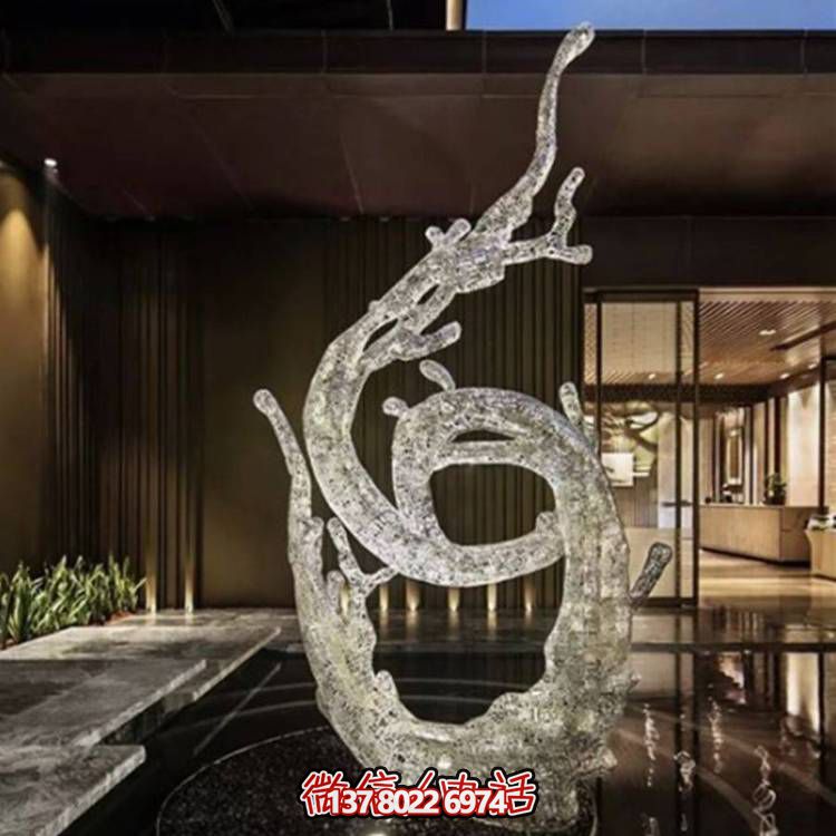 不銹鋼浪花雕塑，創意廣場裝飾