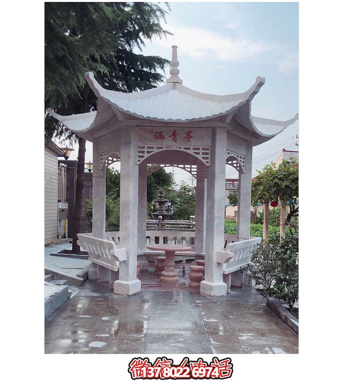 仿古大理石涼亭，美化花園景觀