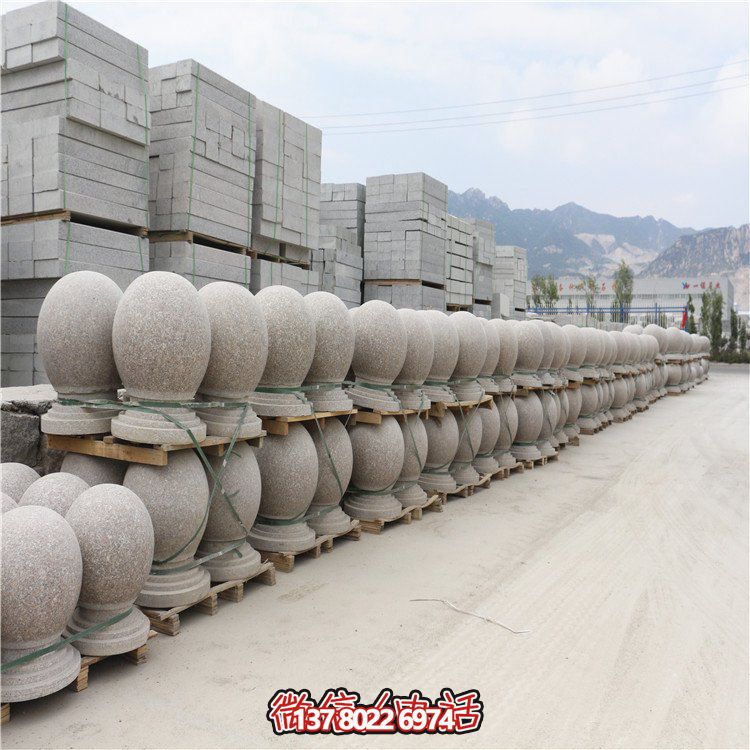 芝麻白花崗巖路障，安全擋車，雅觀景觀