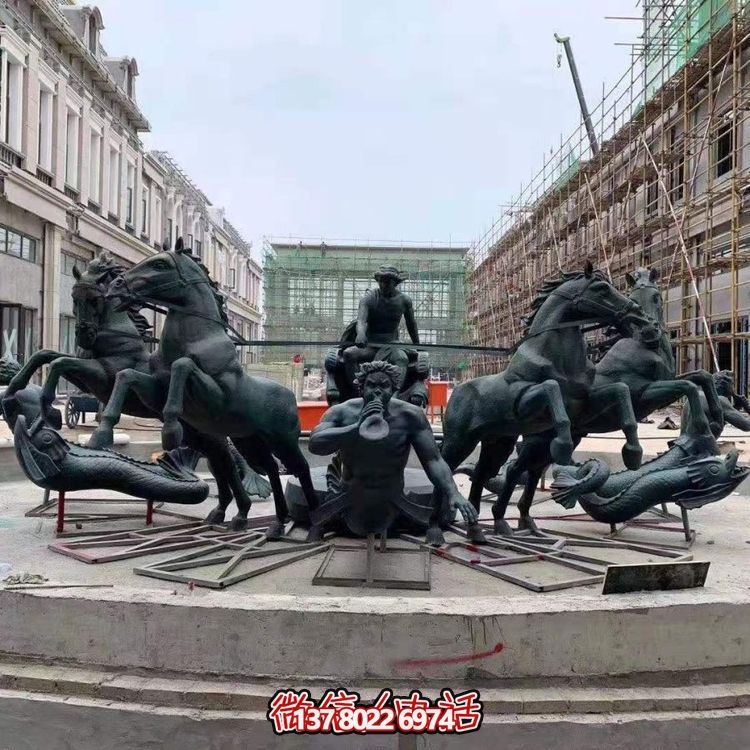 阿波羅戰(zhàn)車(chē)青銅鑄造人物噴泉雕塑