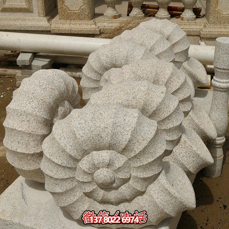 石雕海螺，砂巖雕刻石材海螺雕塑