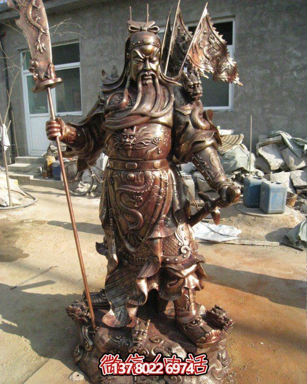 銅雕戶(hù)外園林景觀(guān)武財(cái)神雕塑