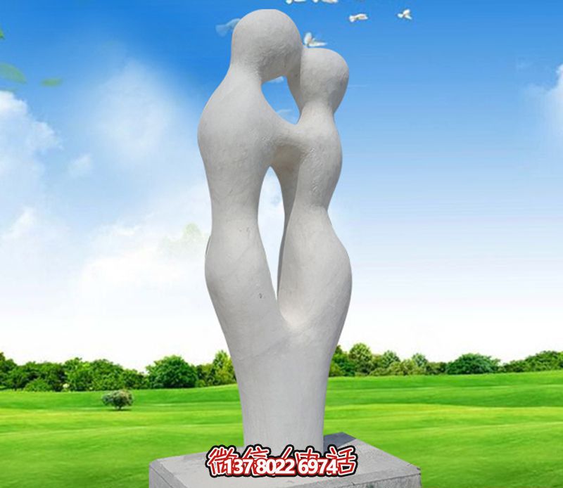 廣場大理石少數民族抽象石雕情侶雕塑