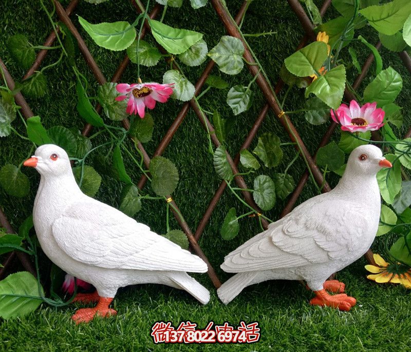 花園擺件仿真鴿子樹脂雕塑庭院裝飾房頂小件戶外陽(yáng)臺(tái)擺件